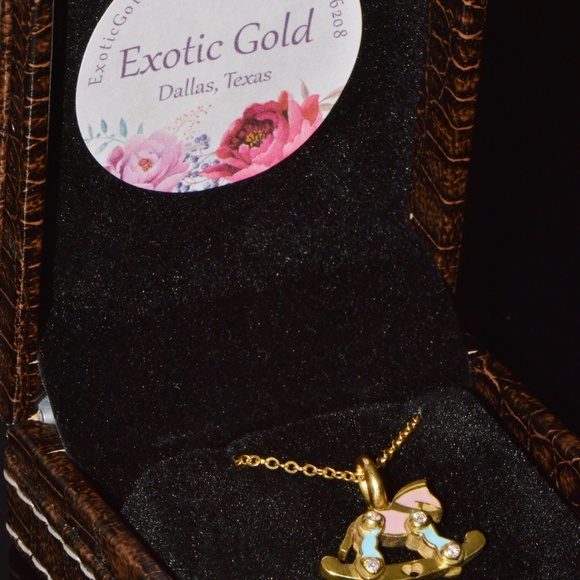 DESIGNER AARON BASHA NATURAL DIAMOND & ENAMEL SOLID 18K GOLD ROCKING HORSE CHARM - Picture 10 of 11